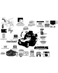 Label Map 48-Inch Diagram and Parts List for Z-FORCESZ48 (53ATDFJB-53ATDFJB050)(2014) Cub Cadet Lawn Tractor
